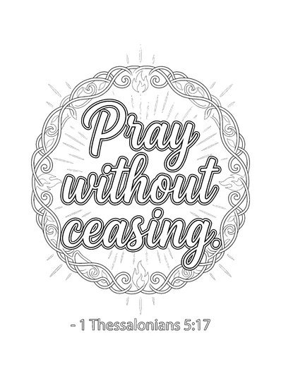 1 Thessalonians 5:17 Coloring Page