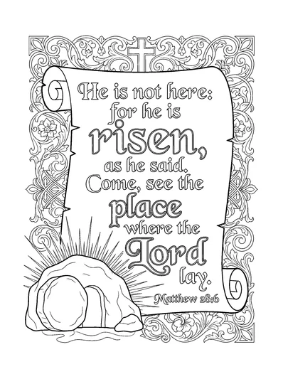 Matthew 28:6 Coloring Page