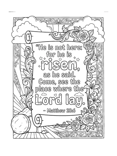 Matthew 28:6 Coloring Page