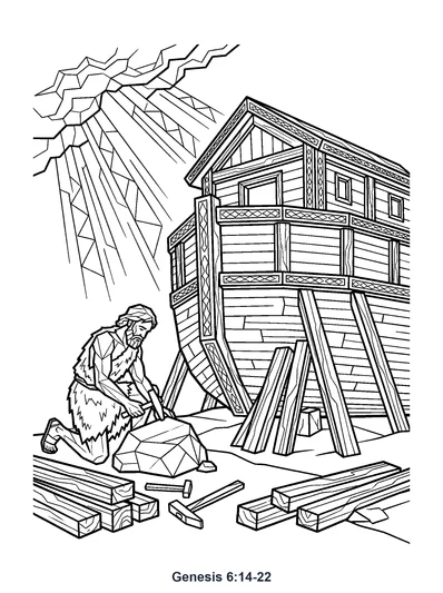 Genesis 6:14-22 Coloring Page