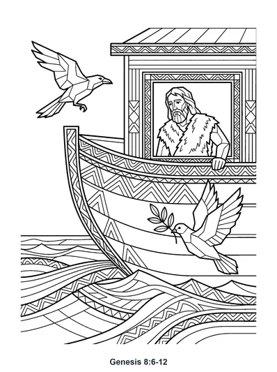 Genesis 8:6-12 Coloring Page