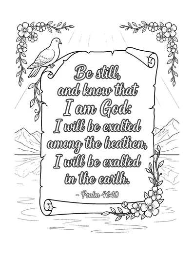 Psalms 46:10 Coloring Page