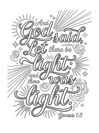 Genesis 1:3 Coloring Page