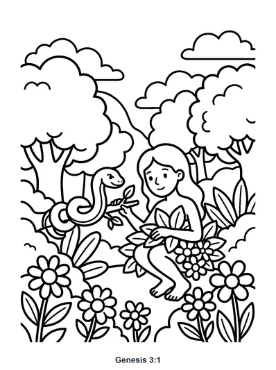 Genesis 3:1 Coloring Page