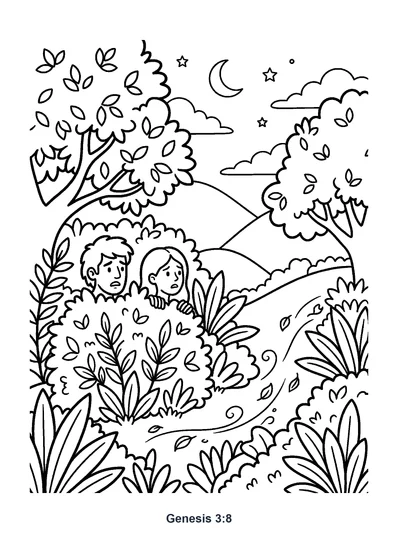 Genesis 3:8 Coloring Page