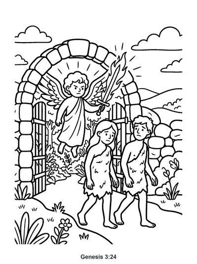 Genesis 3:24 Coloring Page