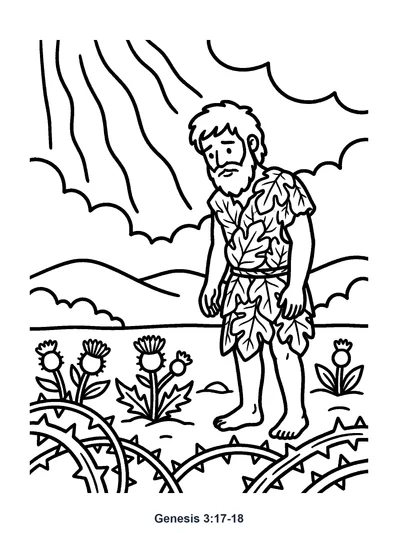 Genesis 3:17-18 Coloring Page