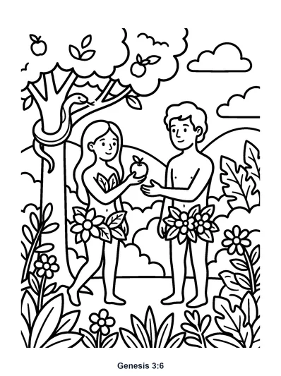 Genesis 3:6 Coloring Page