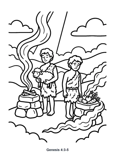 Genesis 4:3-5 Coloring Page