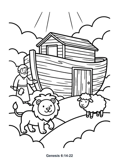 Genesis 6:14-22 Coloring Page