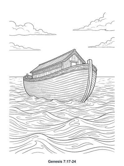 Genesis 7:17 Coloring Page