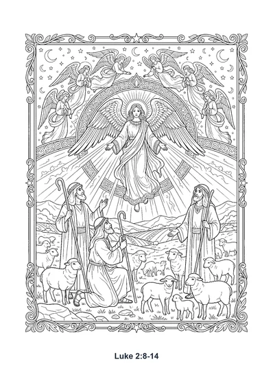 Luke 2:8-14 Coloring Page