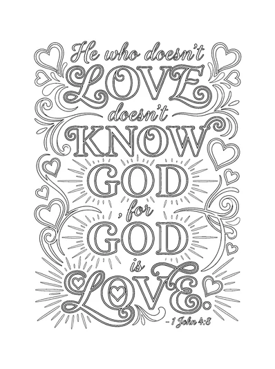 1 John 4:8 Coloring Page