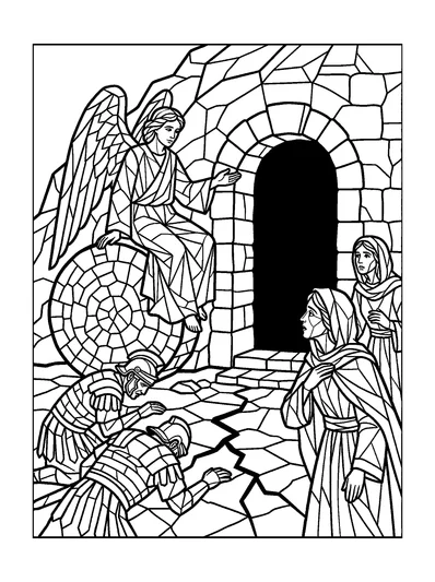 Matthew 28:2 Coloring Page