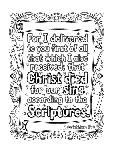 1 Corinthians 15:3 Coloring Page