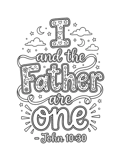 John 10:30 Coloring Page