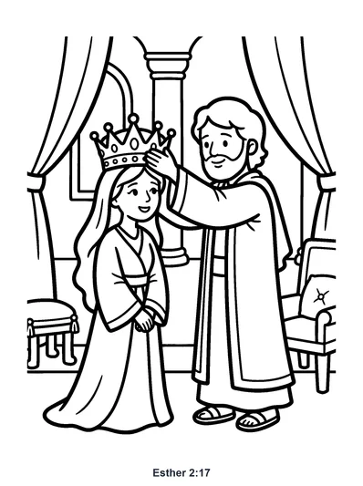 Esther 2:17 Coloring Page