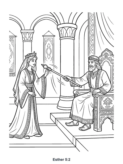 Esther 5:2 Coloring Page