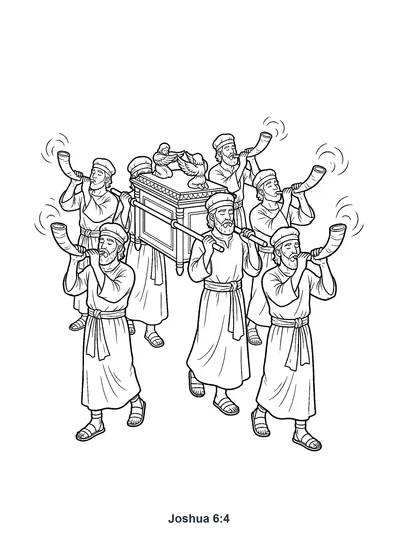 Joshua 6:4 Coloring Page