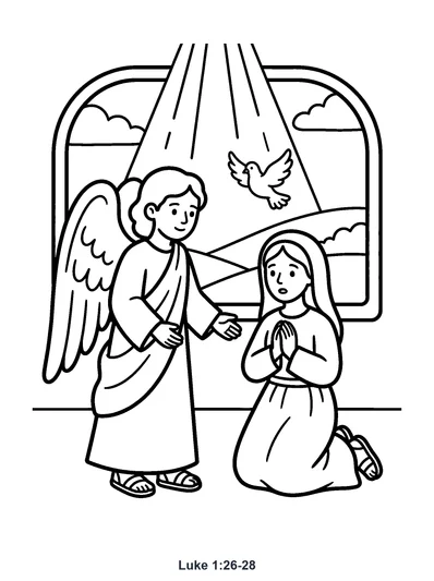 Luke 1:26-28 Coloring Page