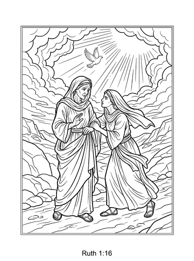 Ruth 1:16 Coloring Page