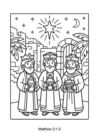 Matthew 2:1-2 Coloring Page
