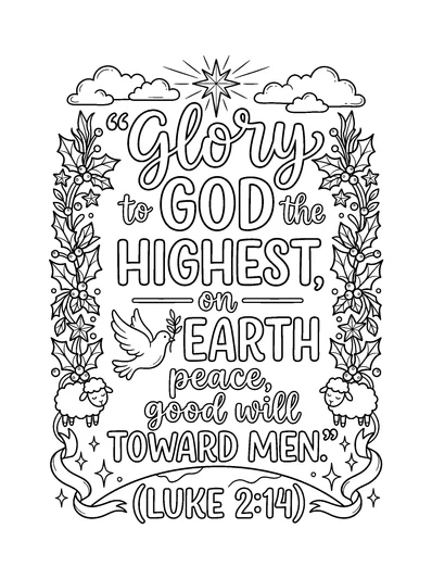 Luke 2:14 Coloring Page