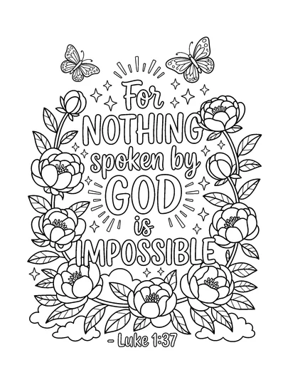 Luke 1:37 Coloring Page