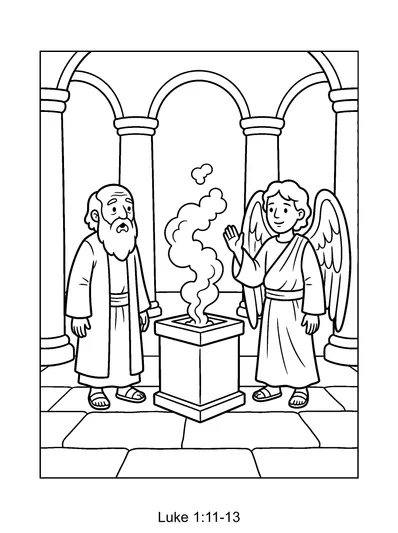 Luke 1:11-13 Coloring Page