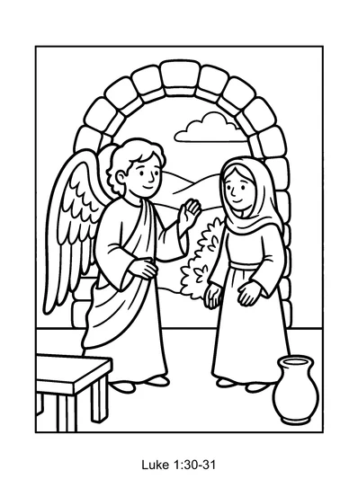 Luke 1:30-31 Coloring Page