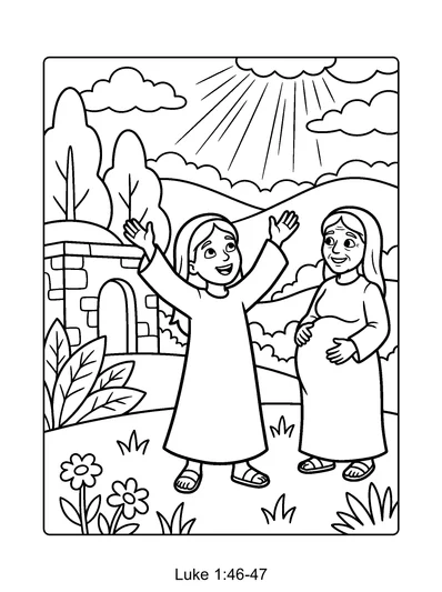 Luke 1:46-47 Coloring Page