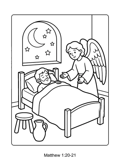 Matthew 1:20-21 Coloring Page