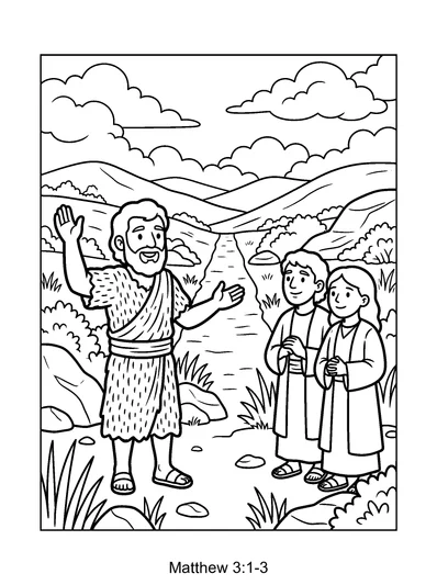 Matthew 3:1 Coloring Page