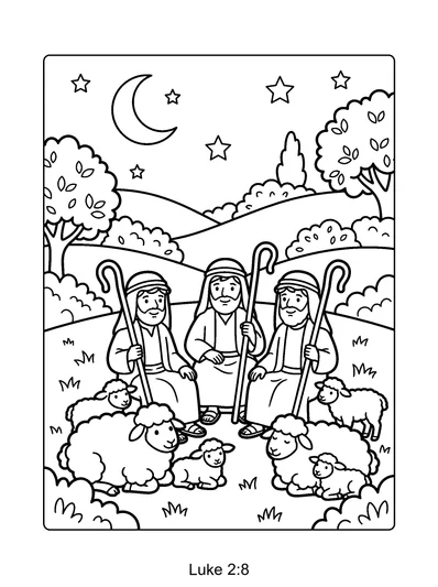 Luke 2:8 Coloring Page