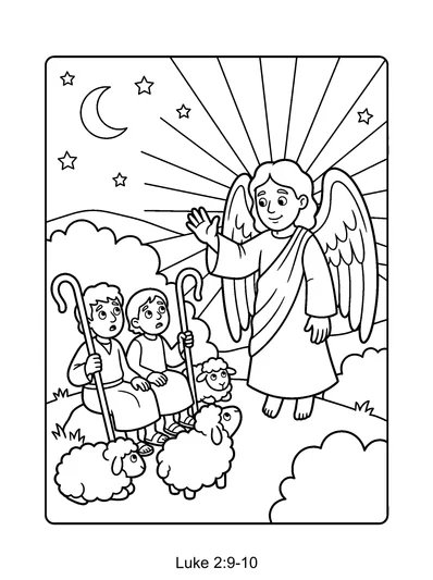 Luke 2:9-10 Coloring Page