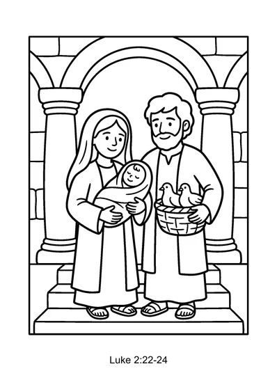 Luke 2:22-24 Coloring Page