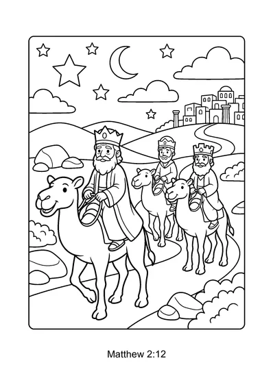 Matthew 2:12 Coloring Page