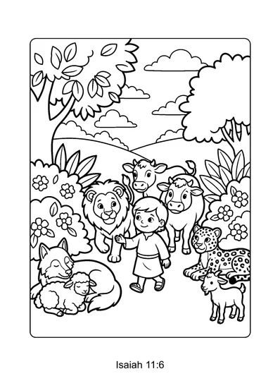 Isaiah 11:6 Coloring Page
