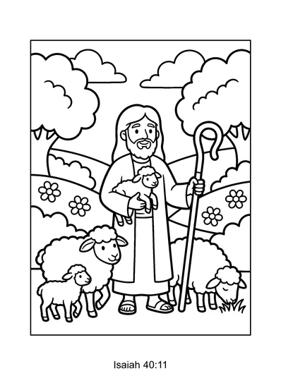Isaiah 40:11 Coloring Page