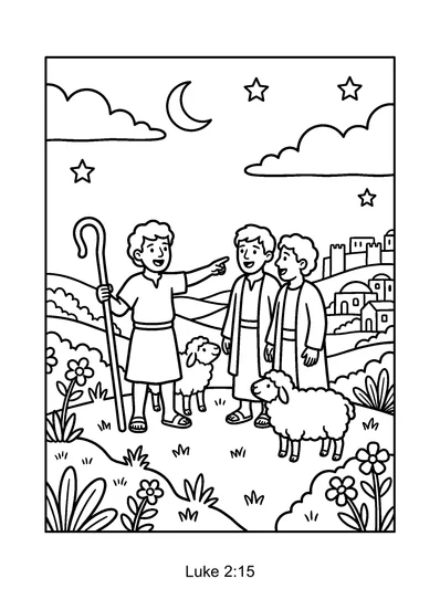 Luke 2:15 Coloring Page