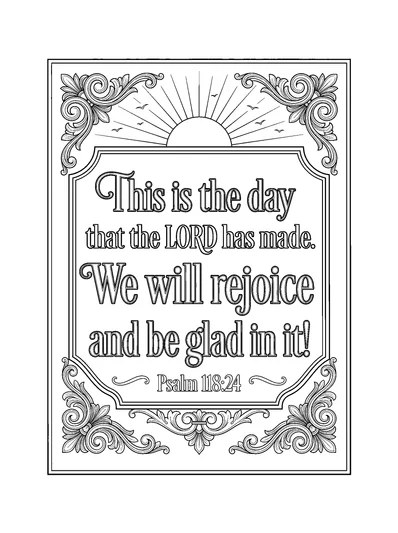 Psalms 118:24 Coloring Page