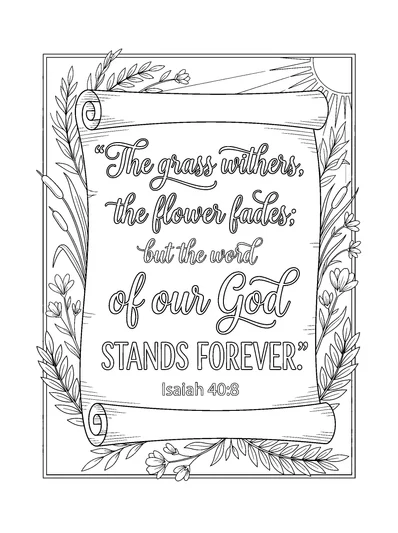Isaiah 40:8 Coloring Page