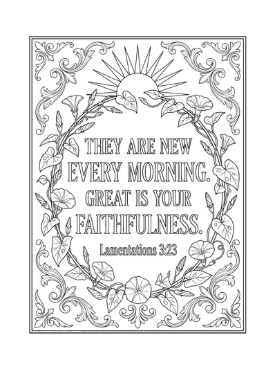 Lamentations 3:23 Coloring Page