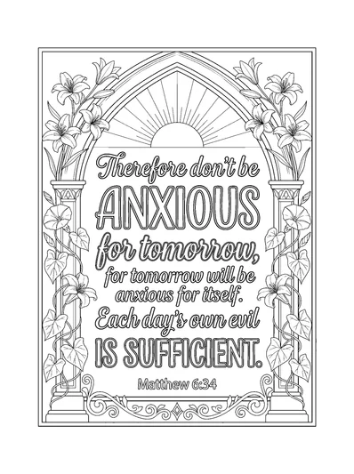 Matthew 6:34 Coloring Page