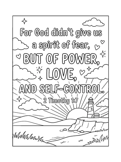 2 Timothy 1:7 Coloring Page