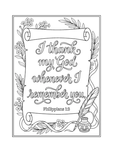 Philippians 1:3 Coloring Page