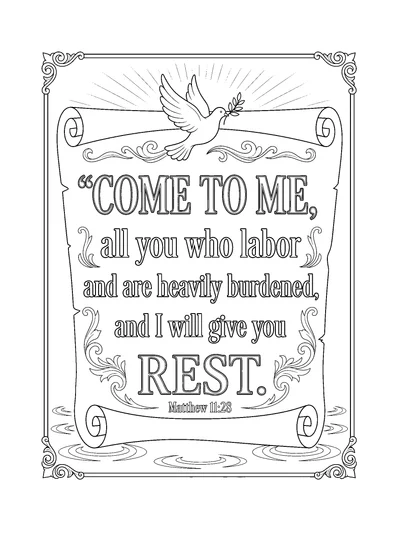 Matthew 11:28 Coloring Page