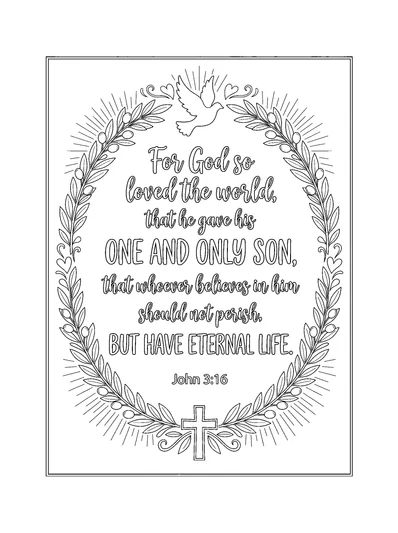 John 3:16 Coloring Page