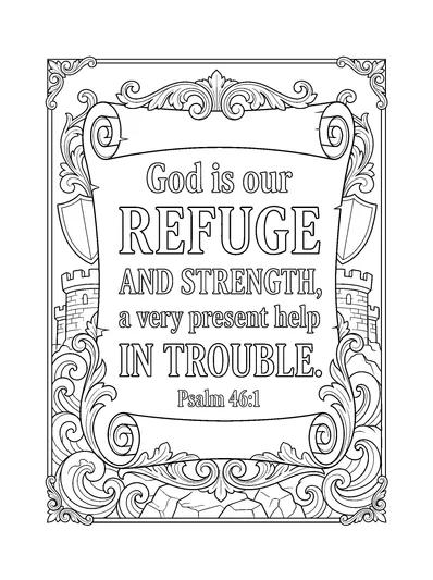 Psalms 46:1 Coloring Page