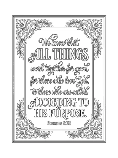 Romans 8:28 Coloring Page